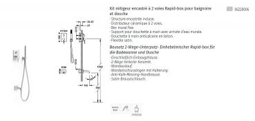 Tres selection Max Wanneneinlauf mit Handbrause und Rapid Box 06228006