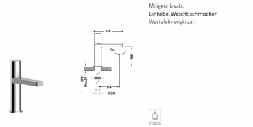 Tres Project-Tres Waschtischmischer Einhebel-Armatur Wasserhahn 21110302/21110301, modernes Design für Ihr Bad