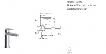 Tres Project-Tres Waschtischmischer Einhebel-Armatur Wasserhahn 21110302/21110301, modernes Design für Ihr Bad
