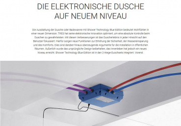 Tres Shower Technology elektronisches 2-Wege-Thermostat Touchpanel für Dusche, modernes Design für Ihr Badezimmer