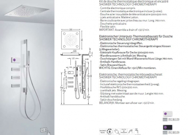 Tres Shower Technology elektronisches Duschset 09286309/09288309, modernes Design für Ihr Badezimmer