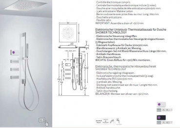 Tres Shower Technology elektronisches Duschset 09286311/09288311, modernes Design für Ihr Badezimmer