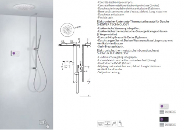 Tres Shower Technology elektronisches Duschset 09286565/09288565, modernes Design für Ihr Badezimmer