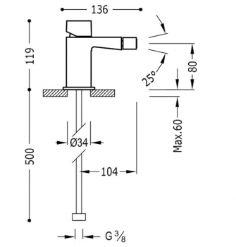 Tres Slim Exclusive Einhebel Bidetmischer Wasserhahn für Bidet 20212002 Chrom, Design für Ihr Badezimmer