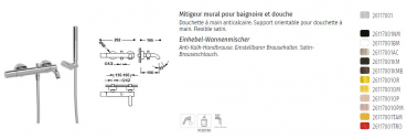 Tres Study Exclusive Badewannen-Armatur Wannenmischer mit Handbrause 26117001