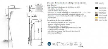 Tres Study Exclusive Thermostat-Duschset 19038702