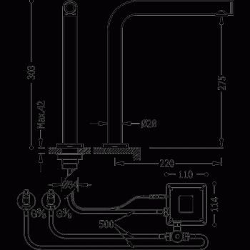 Tres elektronischer Wasserhahn Trestronic Anti-Covid Küchenarmatur Touch-Tres 161446