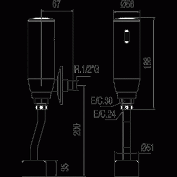 Tres elektronischer Wasserhahn Trestronic Anti-Covid Urinalarmatur 112206