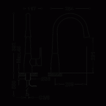 Tres elektronischer Wasserhahn für Küche Tempo standard Anti-Covid Küchenarmatur 09244601