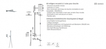 Tres exclusive Cuadro Duschset Duschsystem Unterputz 00698003