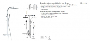 Tres exclusive Cuadro Duschset Duschsystem 00719102