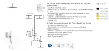 Tres exclusive Cuadro Thermostat-Duschset Therm-box 00625003