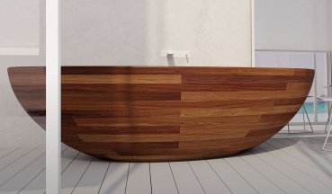 Unique Wood Design Holzbadewanne Baula Nr. 2 freistehende Badewanne aus Holz UWD