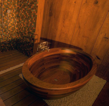 Unique Wood Design Holzbadewanne Baula Nr. 2 freistehende Badewanne aus Holz UWD