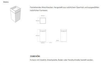 Unique Wood Design Holzwaschbecken Mabio Standwaschbecken aus Holz