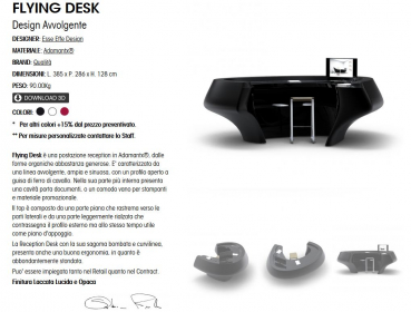 ZAD Italy Adamantx® Flying Desk Empfangstisch, Informationstisch, Rezeption, Theke, Stehtisch, italienisches Luxus-Design für Ihre Kunden