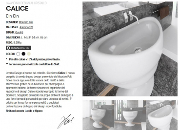 ZAD Italy Adamantx® Standwaschbecken Calice Säulen-Waschtisch Standmontage, italienisches Luxus-Design für Ihr Traumbad
