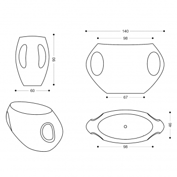 ZAD Italy Adamantx® Standwaschbecken Pandora Vase Waschtisch Standmontage, italienisches Luxus-Design für Ihr Traumbad