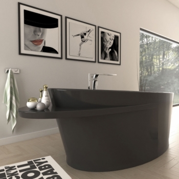 ZAD Italy Catamaran Adamantx® freistehende ergonomische Badewanne Designbadewanne, italienisches Luxus-Design für Ihr Traumbad