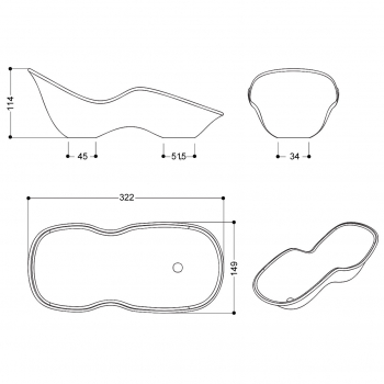 ZAD Italy Adamantx® freistehende ergonomische Badewanne Lianti, italienisches Luxus-Design für Ihr Traumbad