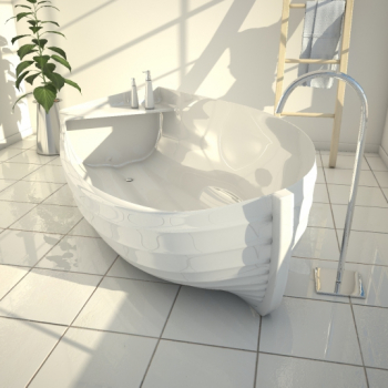 ZAD Italy Adamantx® freistehende ergonomische Badewanne Ocean Boot, italienisches Luxus-Design für Ihr Traumbad