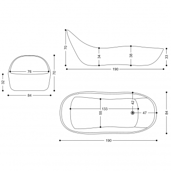 ZAD Italy Adamantx® freistehende ergonomische Badewanne Wave, italienisches Luxus-Design für Ihr Traumbad