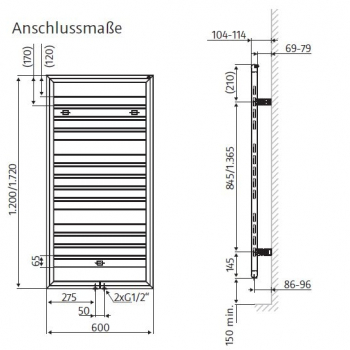 HSK Designheizkörper Image Handtuchheizkörper Badheizkörper mit Aussparungen für Handtücher