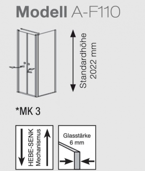 Geo Pendeltür mit Seitenwand Eckdusche A-F110 maw flex