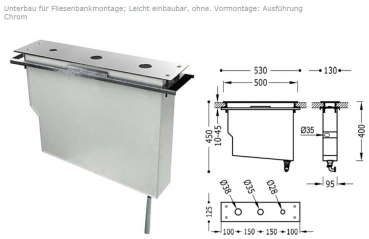 Tres cuadro-tres Montageblock Unterbau für Fliesenbankinstallation