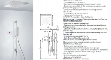 Tres Shower Technology 092.863.05/092.883.05 Duschset mit elektronischer Bedienung