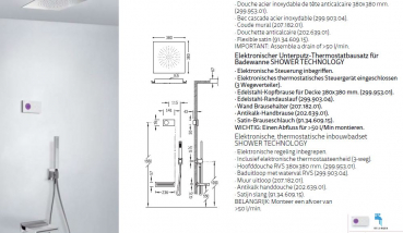 Tres Shower Technology 09286315 Duschset mit elektronischer Bedienung