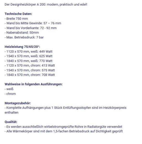 A 200 Designheizkörper von Corpotherma