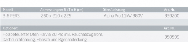 Alpha Industries Wellness Sensations Chaleur Outdoor Außensauna für 3-6 Personen, Wellness in Ihrem Garten