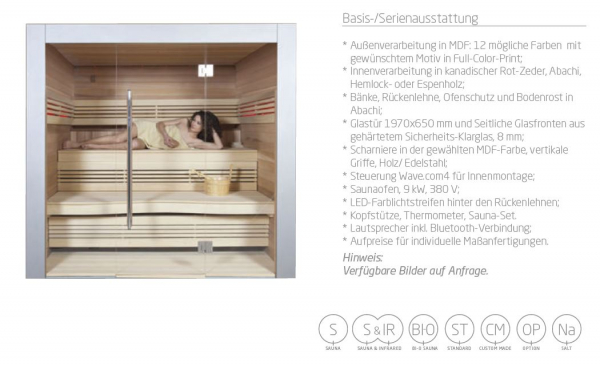 Alpha Industries Wellness Sensations Sauna Intens Saunakabine für 6-8 Personen, Design für Ihren Wellnessbereich