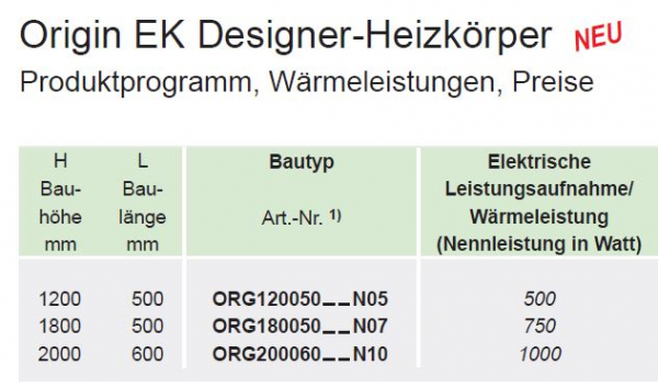 BEMM Origin EK NOW WiFi Smart Elektro-Designheizkörper