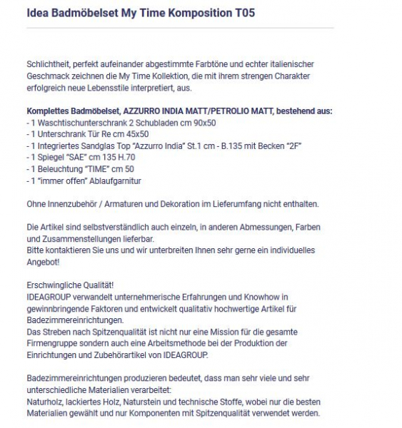 Badmöbelset Komposition T05 von Idea My Time