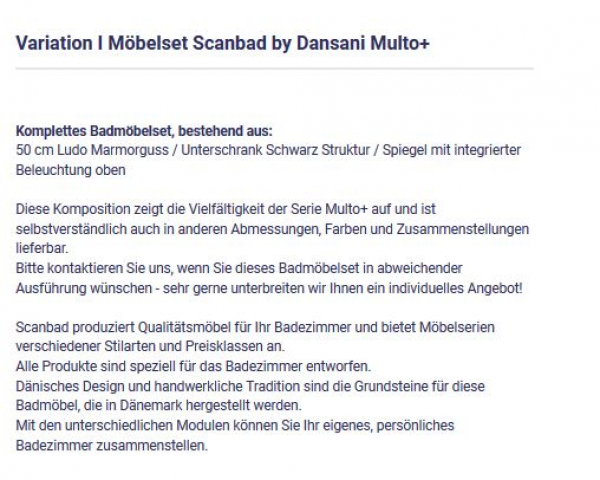 Badmöbelset Multo+ Variation I von Scanbad by Dansani