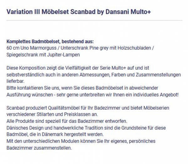 Badmöbelset Multo+ Variation III von Scanbad by Dansani