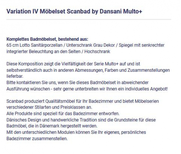 Badmöbelset Multo+ Variation IV von Scanbad by Dansani