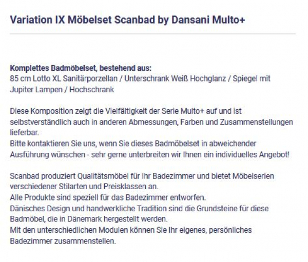 Badmöbelset Multo+ Variation IX von Scanbad by Dansani