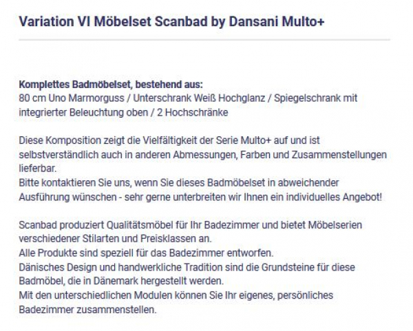 Badmöbelset Multo+ Variation VI von Scanbad by Dansani