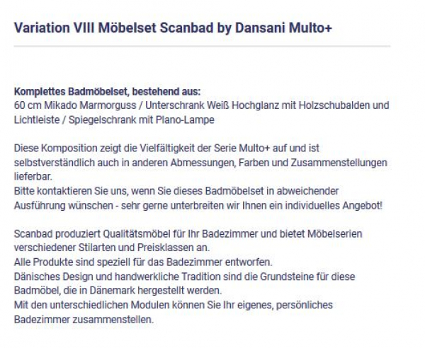 Badmöbelset Multo+ Variation VIII von Scanbad by Dansani
