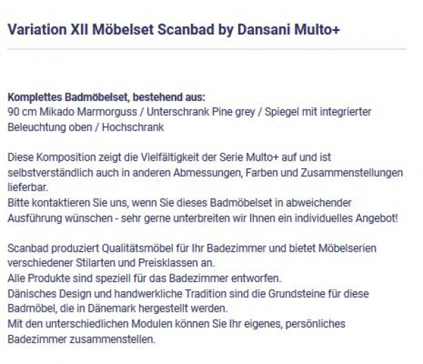 Badmöbelset Multo+ Variation XII von Scanbad by Dansani