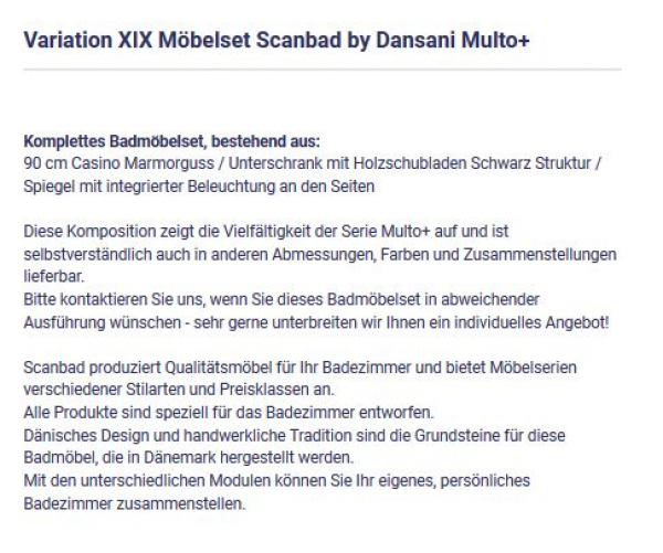 Badmöbelset Multo+ Variation XIX von Scanbad by Dansani