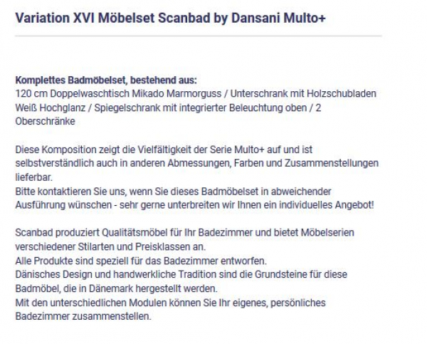 Badmöbelset Multo+ Variation XVI von Scanbad by Dansani