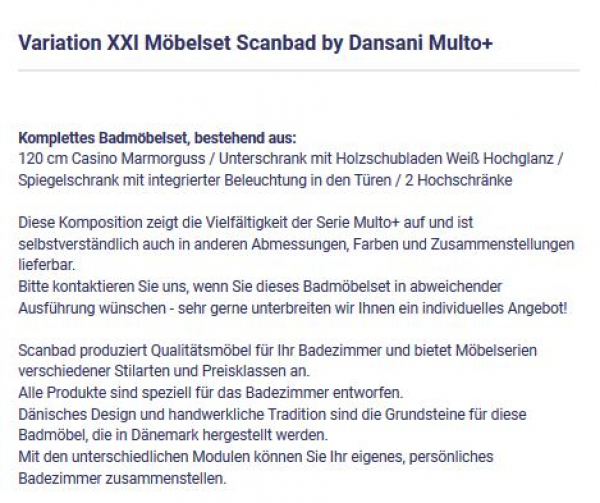 Badmöbelset Multo+ Variation XXI von Scanbad by Dansani