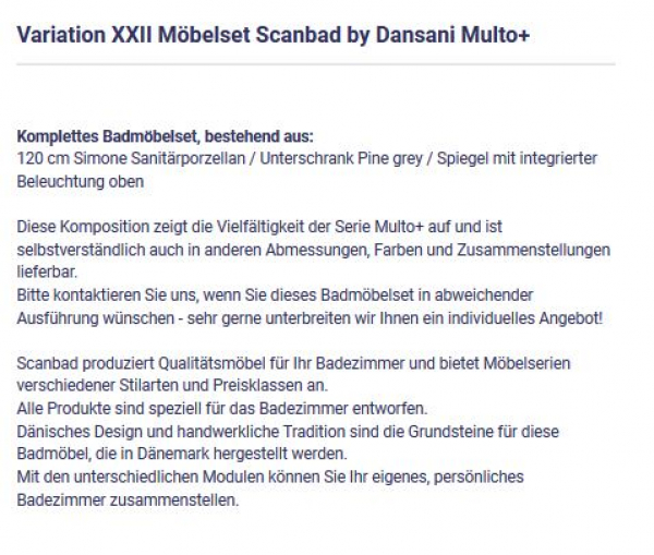 Badmöbelset Multo+ Variation XXII von Scanbad by Dansani