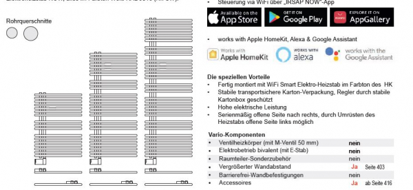 Bemm Asymo Now EK Elektroheizkörper WiFi Smart elektrischer Handtuchheizkörper