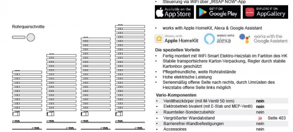 Bemm ChaCha Now EK Elektroheizkörper WiFi Smart elektrischer Handtuchheizkörper