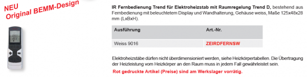 Bemm Elektrozubehör Heizstäbe ZEPEL und ZENEL